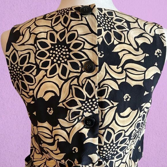 Vintage silk floral print faux wrap dress - Picture 8 of 15